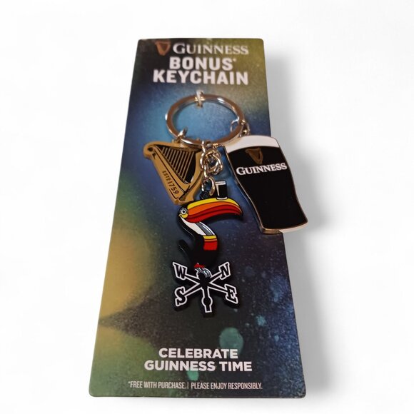 Guiness  Toucan Harp Wind Vane Charm Collectible Keychain NWT - Picture 3 of 8